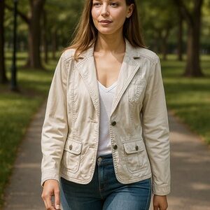 Sonoma Lifestyle KHAKI COTTON SPANDEX BLEND BLAZER NWOT SIZE XL